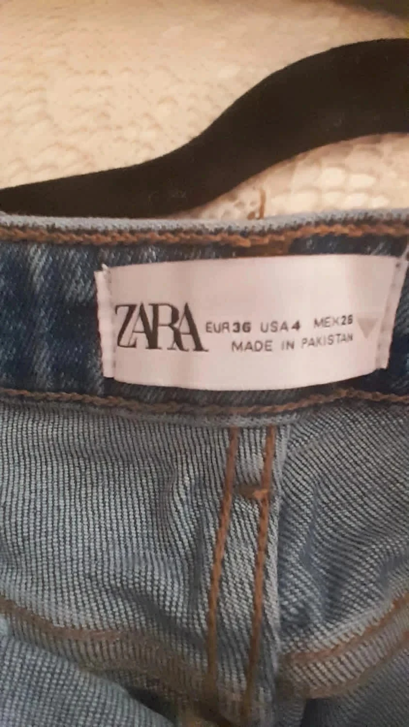 Calça jeans rasgada, cor azul, Tamanho 36, Marca Zara – photo 9